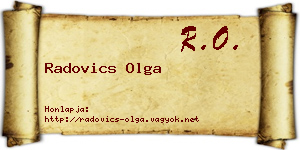 Radovics Olga névjegykártya